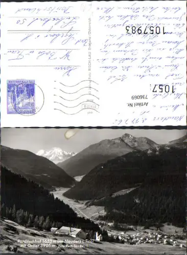 736069 Foto AK Parditschhof b. Nauders in Tirol mit Ortler pub Risch-Lau 8411