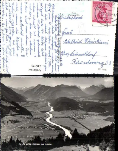 736073 Foto AK Blick von Mösern Telfs ins Inntal
