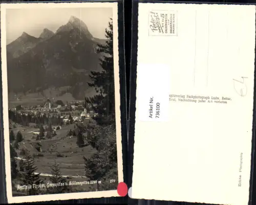 736100 Foto AK Reutte in Tirol Gernspitze u. Höllenspitze