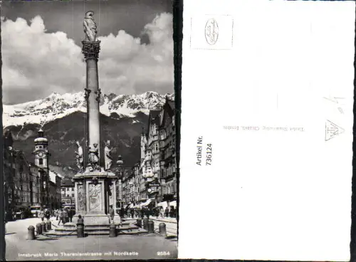 736124 Foto AK Innsbruck Maria Theresienstraße mit Nordkette Annasäule