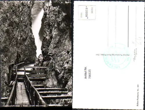 736125 Foto AK Mittenwald Leutaschklamm in Tirol Großer Wasserfall