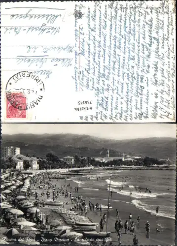 736145 Riviera dei Fiori Diano Marina spiaggio Strandleben Strand Boote Italy