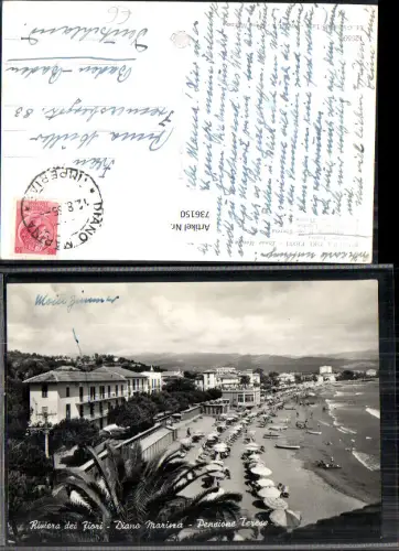 736150 Riviera dei Fiori Diano Marina Pensione Teresa Pension Therese Strand Italy