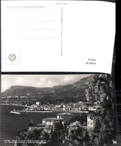 736155 Foto AK Riviera dei Fiori Ventimiglia con vista su Mentone e Capo Martino Küste Italy