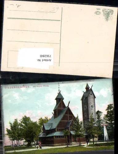 736280 Riesengebirge Schlesien Die Kirche Wang Krummhübel Karpacz Brückenberg