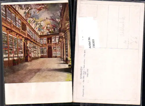 736303 Künstler AK Strahov Bibliothek Prag Praha
