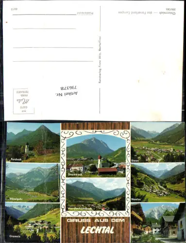 736378 Lechtal Gramais Häselgehr Forchach Elmen Namlos Boden Reutte Stanzach Vorderhornbach