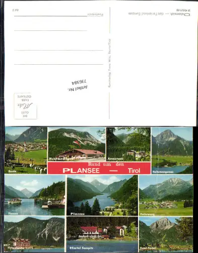 736384 Plansee bei Reutte in Tirol Heiterwang Hotel Fischer Musteralpe Ammerwald
