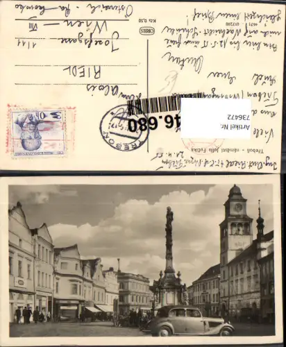 736472 Foto AK Trebon namesti Julia Fucika Automobil Czech Republic