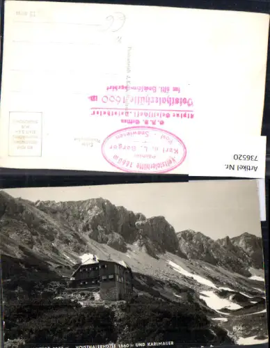 736520 Foto AK Thörl Hochschwab Voisthalerhütte u. Karlmauer