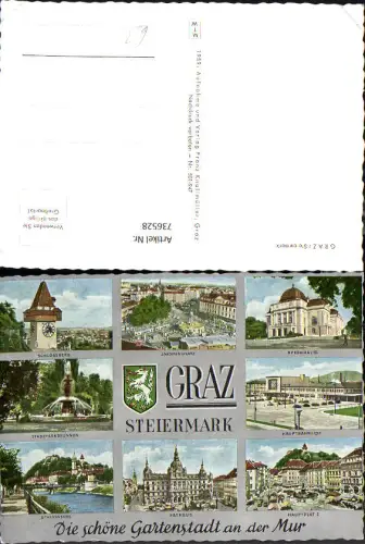 736528 Mehrbild AK Graz Schlossberg Opernhaus Rathaus Hauptbahnhof