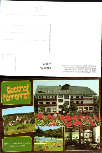 736538 Mehrbild AK St Johann i. d. Haide Gasthof Föhrenhof Schwimmbad Speisezimmer