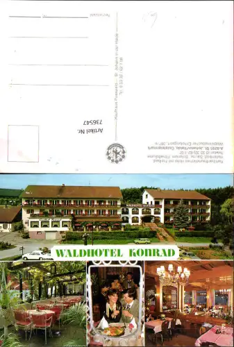 736547 Mehrbild AK St Johann i. d. Haide Waldhotel Konrad Ansicht Gastgarten Speisezimmer