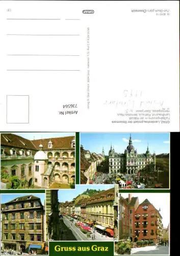 736564 Mehrbild AK Graz Fußgängerzone Altstadt Landhaushof Rathaus Sporgasse