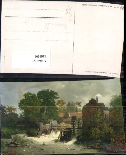 736566 Künstler AK A. Achenbach Westfälische Mühle Wassermühle