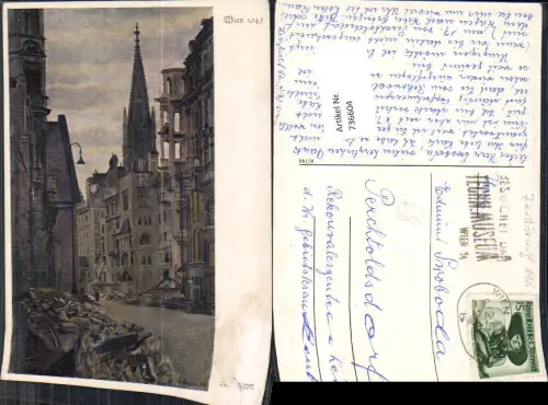 736604 Wien 1945 zerstörtes Wien Zerstörung Stephansdom