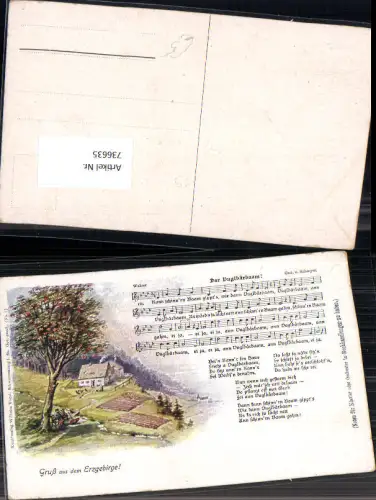 736635 Liedkarte Musik Gruss a.d. Erzgebirge Schwarzenberg in Sachsen