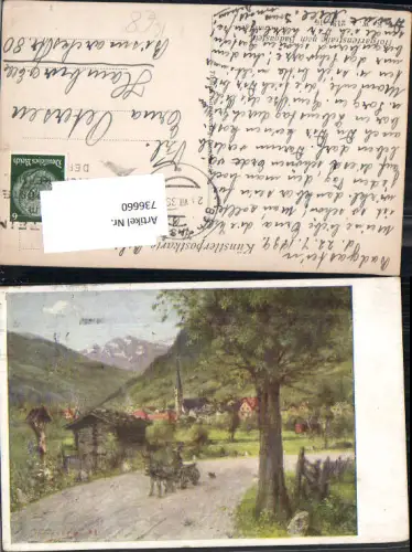 736660 Künstler AK Badgastein Bad Gastein Hofgartenstraße m. Kutsche pub B.K.W.I. 213-16