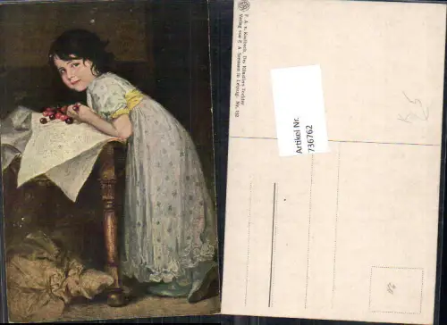 736762 Künstler AK F.A. v. Kaulbach Künstlers Tochter Kirschen Tisch