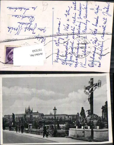 737150 Prag Praha Hradschin Kreuz Brücke gel Rudica u Luhacovice Luhatschowitz