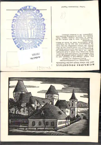 737321 Künstler AK Franz Traunfellner Holzschnitt Pöggstall Schloss