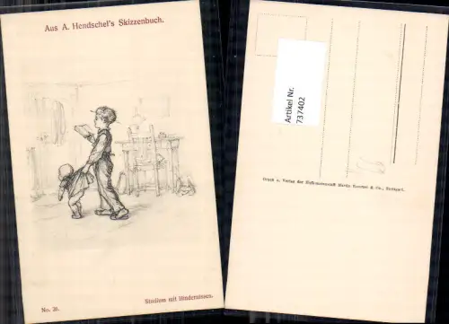 737402 Künstler AK Anton Hendschel`s Skizzenbuch 26 Studium m. Hindernissen