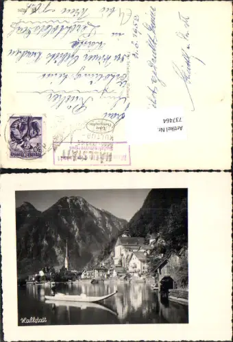 737464 seltene Foto-AK Hallstatt am Hallstättersee Boot Zille