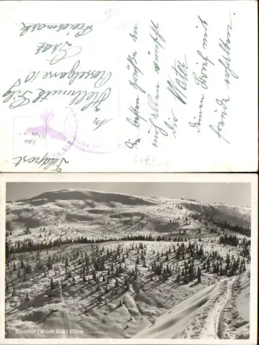 737742 Foto AK Hochkeil Monte Kuh Winterlandschaft b. Mühlbach a. Hochkönig Feldpost