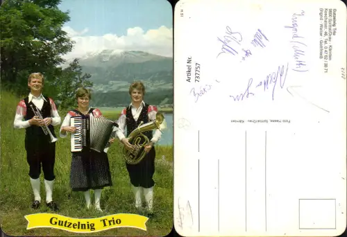 737757 Spittal a. d. Drau Gutzelnig Trio Tracht Musik Ingrid Walter Gottfried