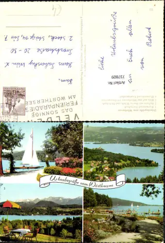 737809 Mehrbild AK Pörtschach Wörthersee Reifnitz Maria Wörth Krumpendorf Blumenstrand Segelboot