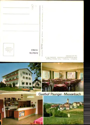 737863 Mehrbild AK Miesenbach Gasthaus Pension Paugner Dorfansicht Speisesaal