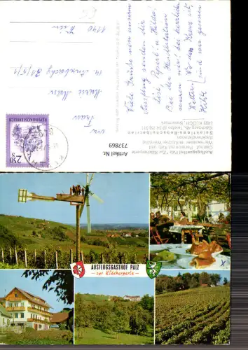 737869 Mehrbild AK Klöch Steiermark Ausflugsgasthof Palz Zur Klöcherperle Windrad Wein Weinberg