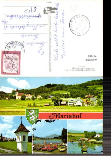 737886 Mehrbild AK Mariahof Ortsansicht u. Furtner See Ruderboot Marterl