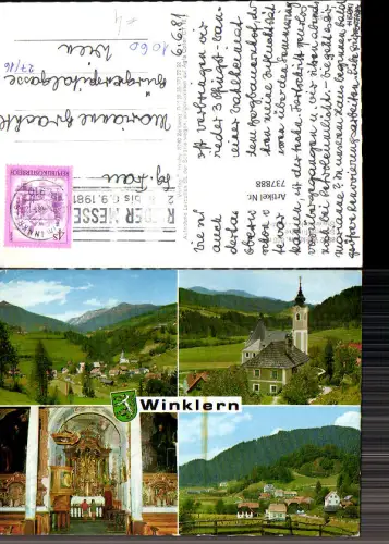 737888 Mehrbild AK Winklern Steiermark Kirche Ansicht u. Inneres Dorfansicht