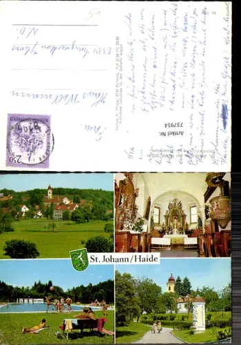 737914 Mehrbild AK St Johann in der Haide Freibad Kirche Inneres