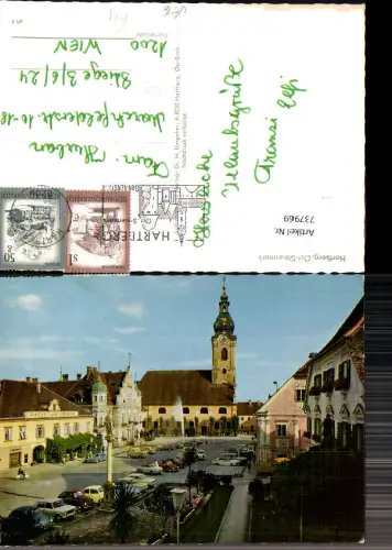 737969 Hartberg Stadtplatz Brunnen Kirche VW Käfer
