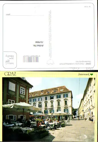 737994 Graz Glockenspielplatz Ansicht mit Gastgarten