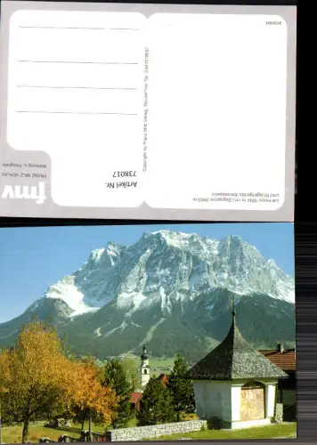 738017 Lermoos mit Zugspitze u. Kriegergedächtniskirche Kirche