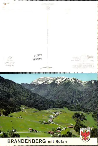 738025 Fliegeraufnahme Brandenberg mit Rofangebirge pub Alpine Luftbild FÖ 56865