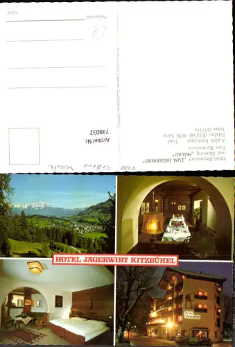 738032 Mehrbild AK Kitzbühel Tirol Hotel Restaurant Zum Jägerwirt u. Dancing Halali Zimmer Gaststube