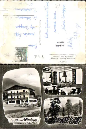 738050 Mehrbild AK Steinberg a. Rofan Gasthaus Windegg Ansicht Gaststube