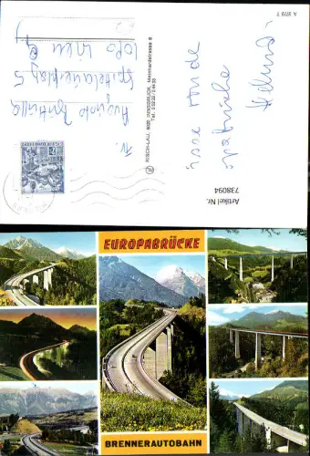 738094 Mehrbild AK Europabrücke Brennerautobahn Schönberg im Stubaital Brücke