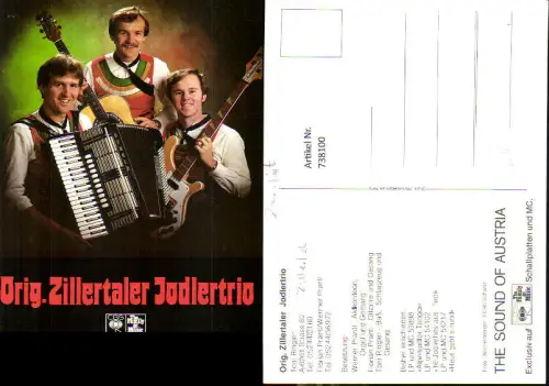 738100 Reklame AK Original Zillertal Jodlertrio Strass im Zillertal Musik Tracht