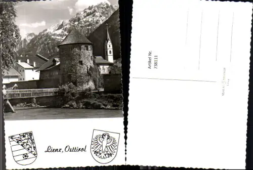 738111 Foto AK Lienz Osttirol Ansicht mit Kirche Brücke