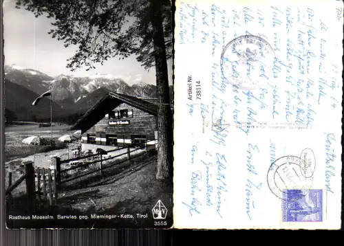 738114 Foto AK Rasthaus Moosalm Barwies Mieming geg. Mieminger-Kette