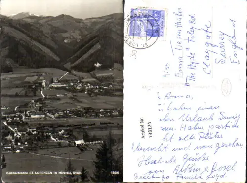 738124 Foto AK St Lorenzen im Mürztale Ansicht