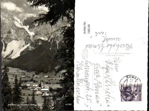 738130 Foto AK Ramsau a. Dachstein Ansicht mit Kirche