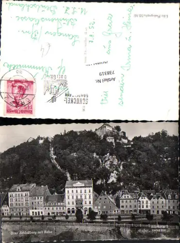 738319 Foto AK Graz Schloßberg mit Bahn Bergbahn