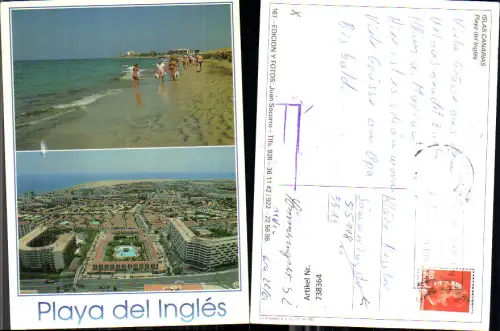 738364 Mehrbild AK Islas Canarias Playa del Ingles Strand Strandleben Maspalomas Spain