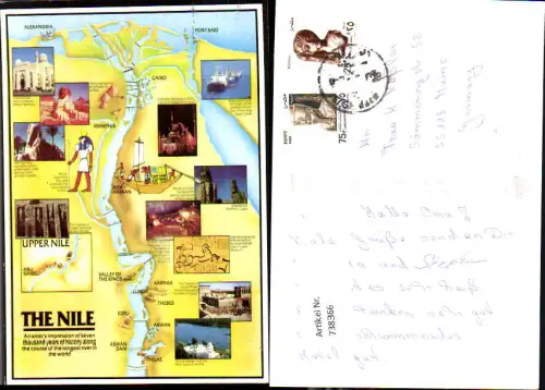 738366 Lagekarte Map of Egypt Ägypten The Nile Cairo Valley of the Kings Aswan